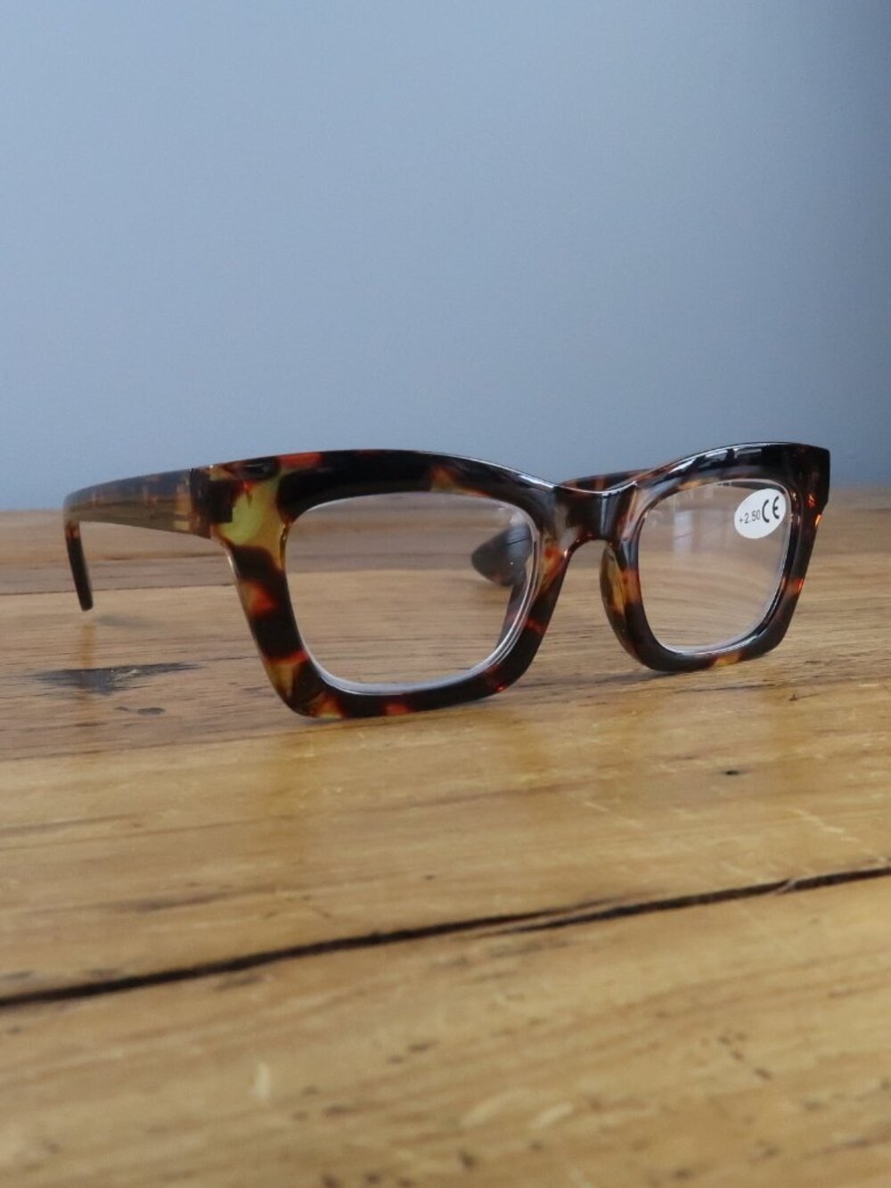 RETRO TRENDY BROWN TORTOISESHELL READER GLASSES +2.50 NWT